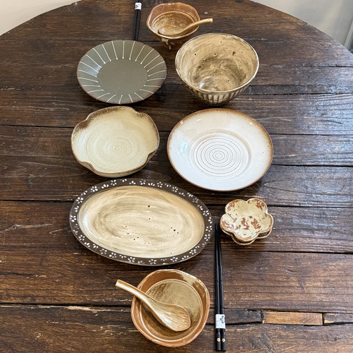 漫生活老板娘 烟火人家 景德镇粗陶餐具套装二人食复古风侘寂风