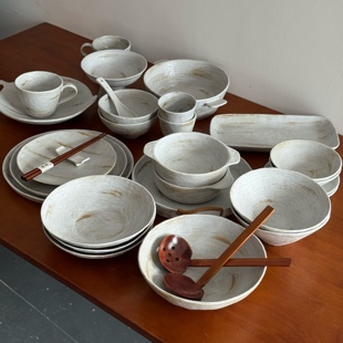 漫生活老板娘 雅白逸韵 碗碟套装家用仪式感组合餐厅会所盘子碟子