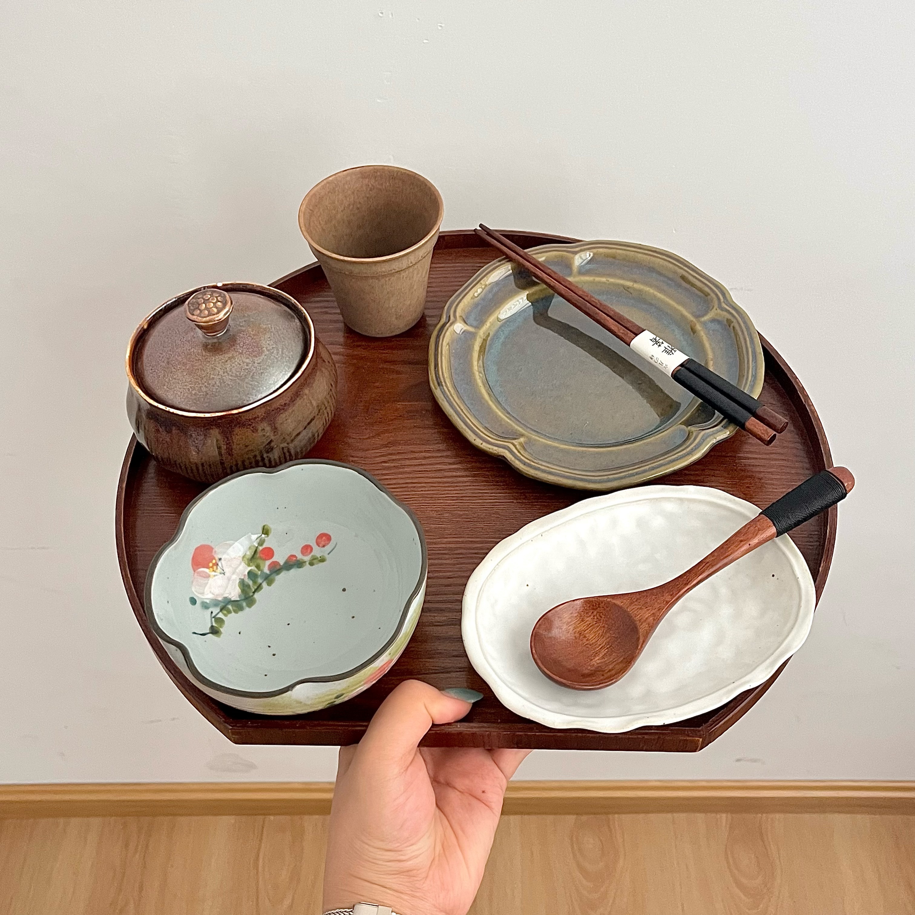 漫生活老板娘 花影食光  手绘花口碗系列精致一人食漂亮女士家用