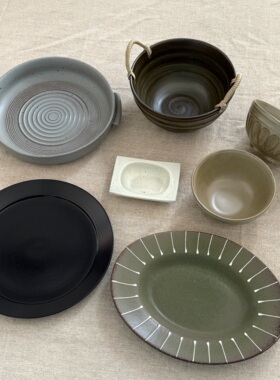 漫生活老板娘 陶韵雅味 二人食套装家用碗盘碗碟餐厅民宿复古日系