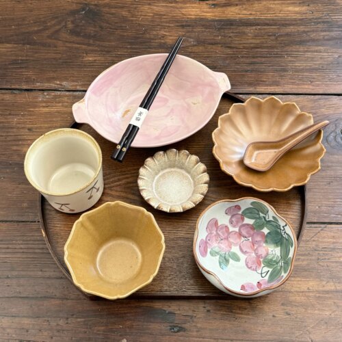漫生活老板娘 彩棕陶味 手绘花口碗复古釉下彩餐具日系治愈碗碟