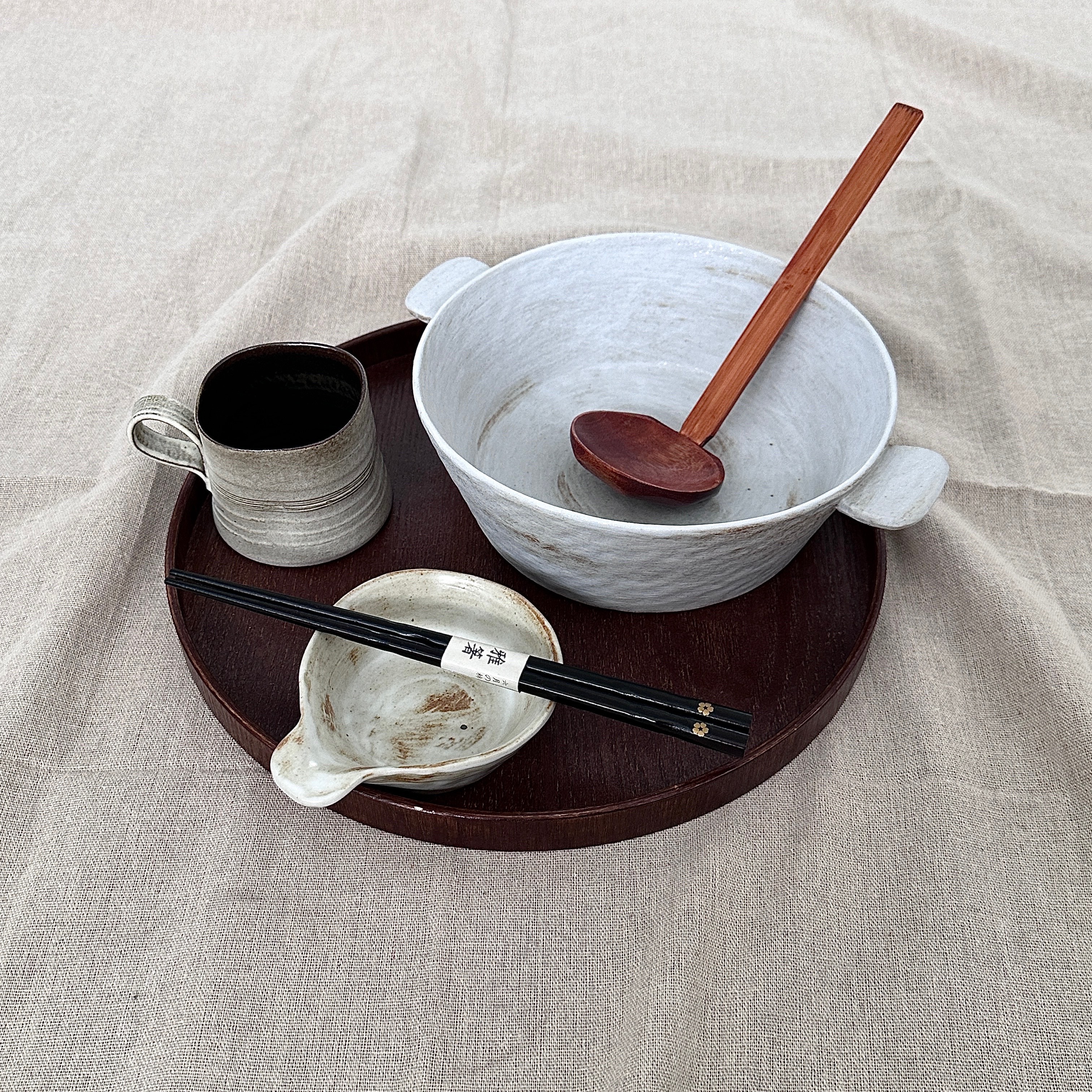 漫生活老板娘 简素食光 粗陶一人食面碗套装碗盘杯碟日式拉面碗