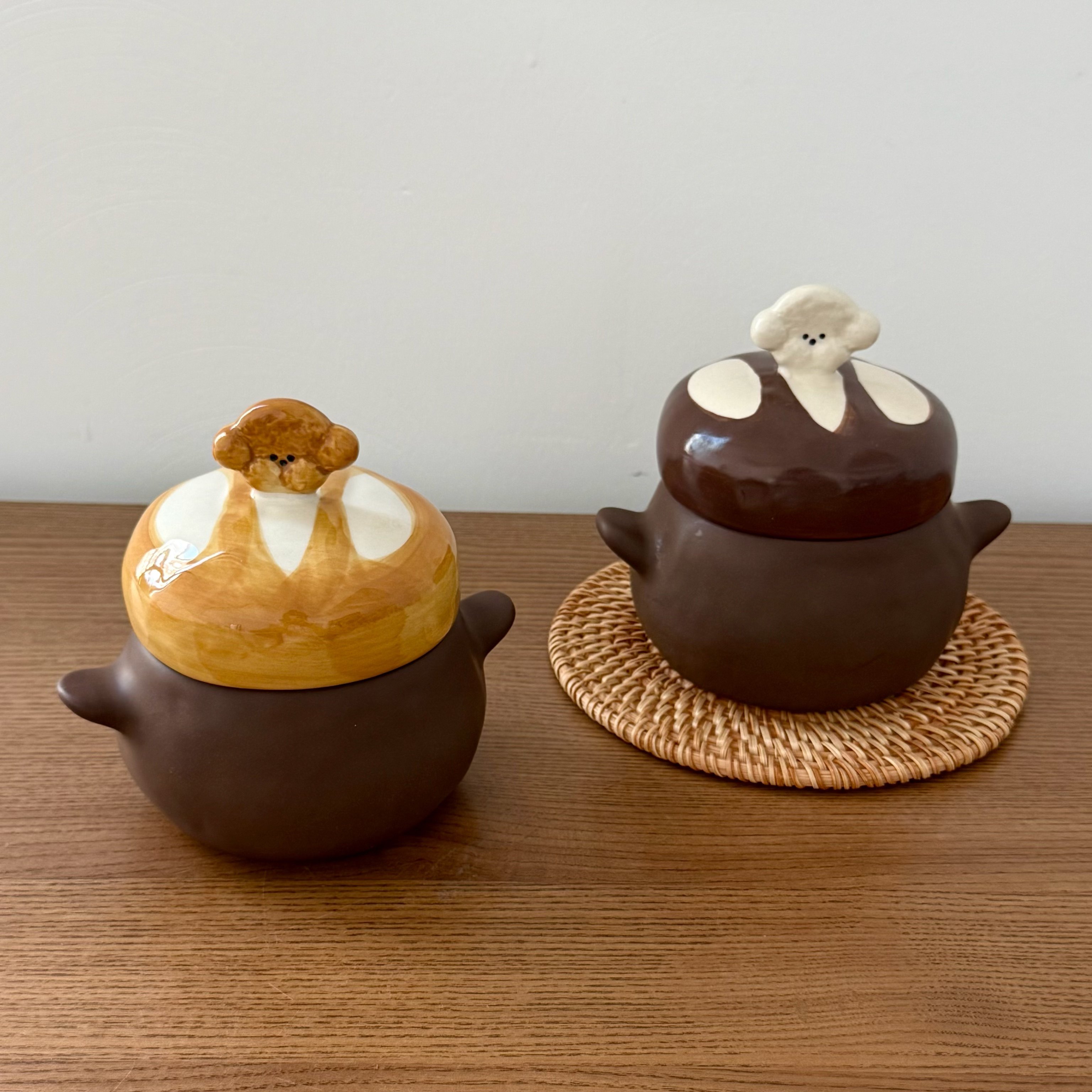 漫生活老板娘可爱面包小狗陶瓷炖盅双耳双色家用银耳炖盅辅食蒸蛋,厨房/烹饪用具,炖锅/炖煲/汤煲,淘宝优惠券,粉丝福利购,淘宝优惠卷