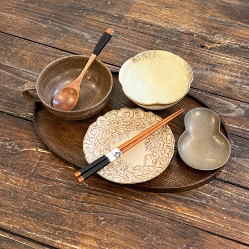 漫生活老板娘 云纹旧陶 复古侘寂风餐具套装一人食碗盘碗碟家用
