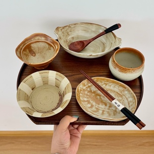 漫生活老板娘 家用减脂餐酒店民宿 陶木雅集 一人食碗盘碗碟套装