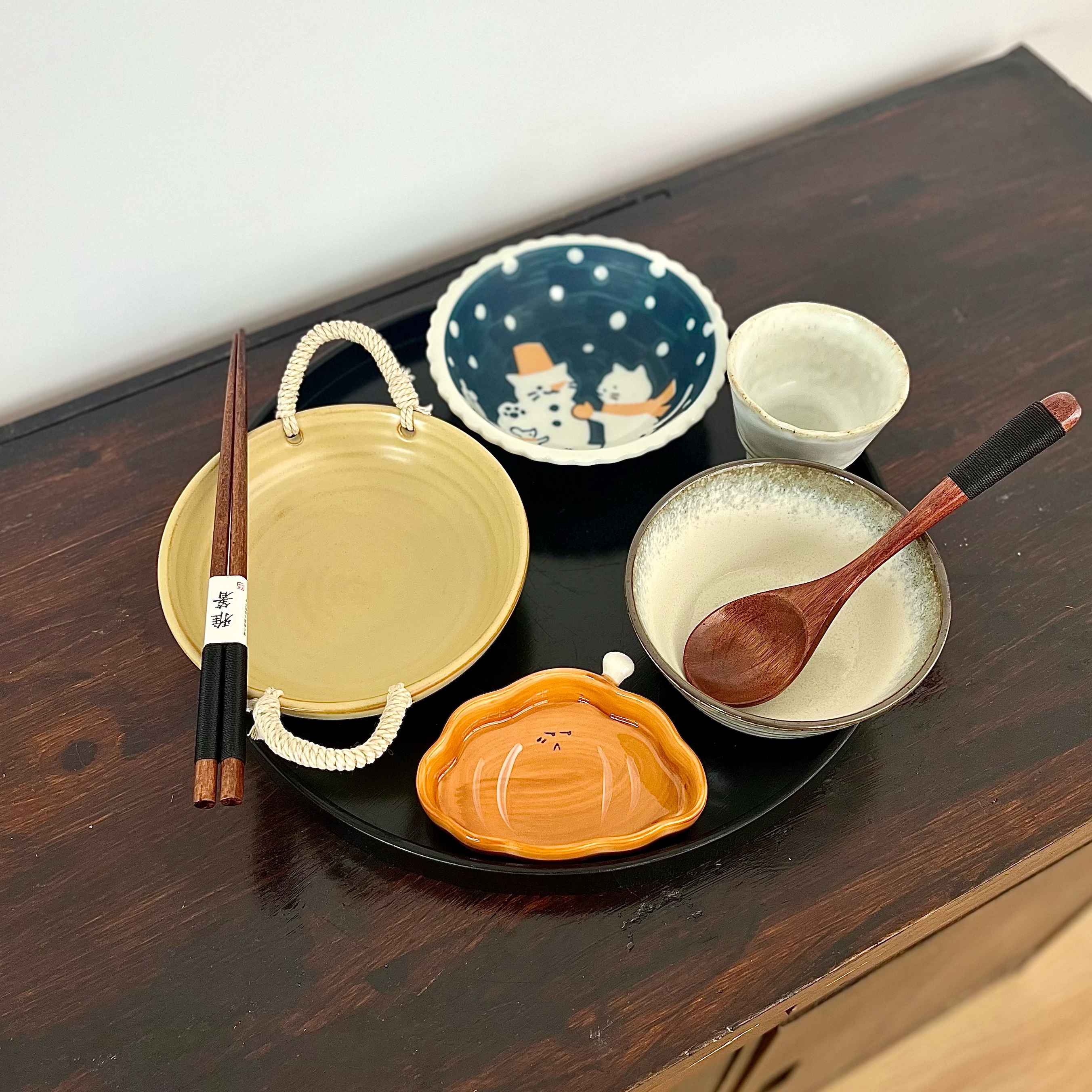 漫生活老板娘 雪韵和风 可爱卡通一人食碗盘碗碟套装小朋友家用