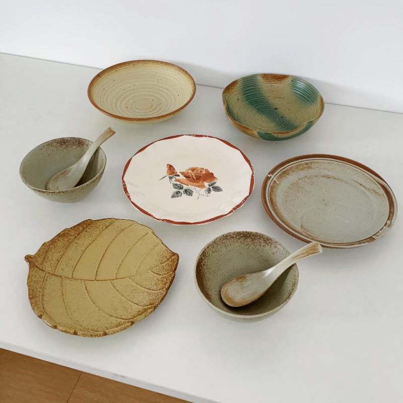 漫生活老板娘干枯玫瑰二人食餐具套装高级感碗碟碗盘家用餐厅套装