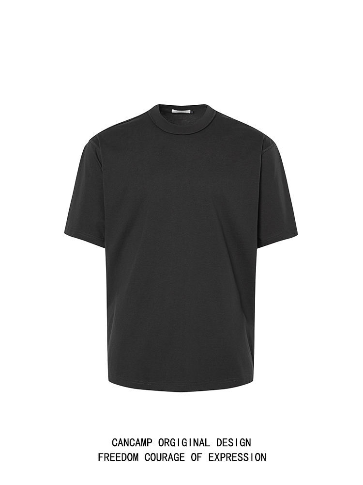 美式重磅反缝圆领短袖T恤