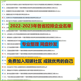 2022-2023年各省控排企业名单