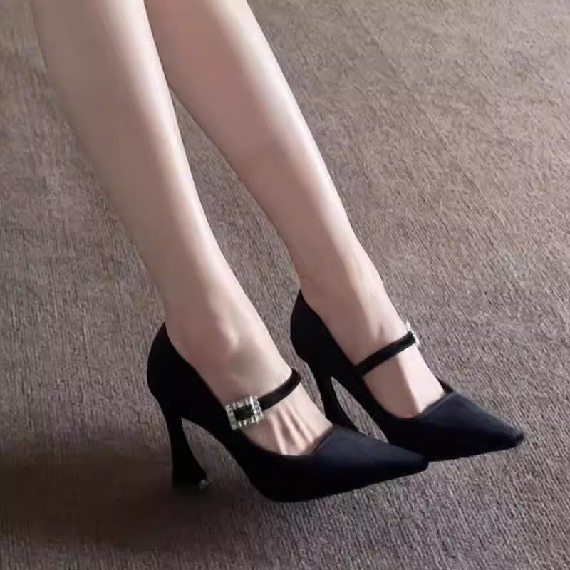 高端大码41到43女鞋法式不累脚小高跟鞋女春秋细跟尖头玛丽珍鞋子,女鞋,浅口单鞋,淘宝优惠券,粉丝福利购,淘宝优惠卷