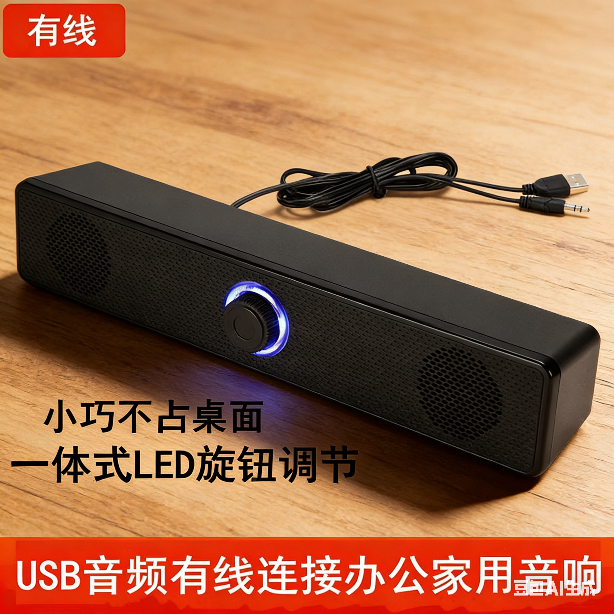 新款音响台式电脑家用桌面笔记本外接有线音箱多媒体有源低音