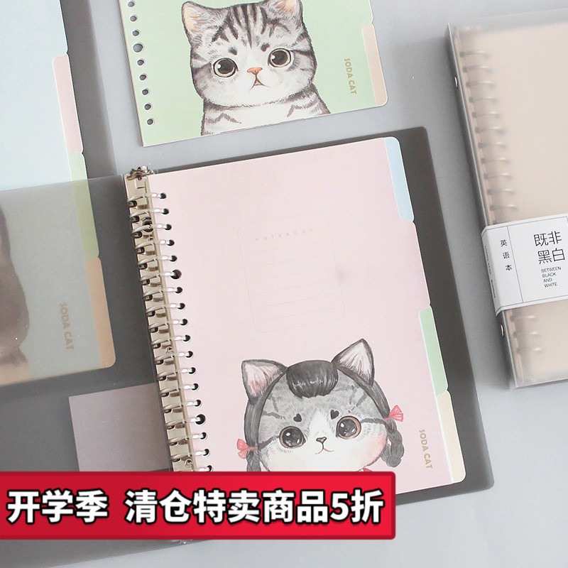 尼家文具a5b5彩色手帐本分类纸