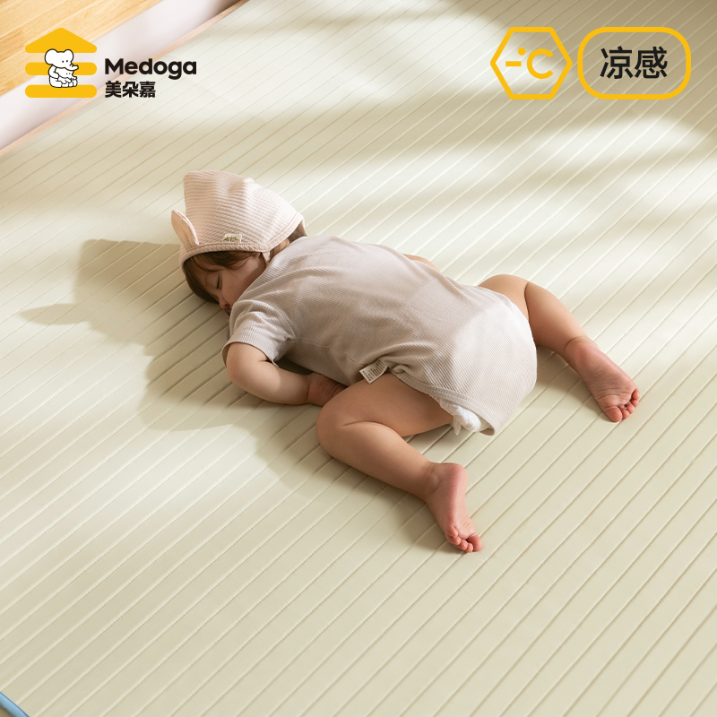 2025新款A(yù)類嬰兒冰絲席涼席拉鏈床單一體式蚊帳專用軟涼墊