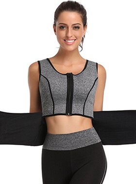 黑色暴汗背心灰色女出汗降体脂无袖健身衣高倍暴汗不粘黏透气舒适