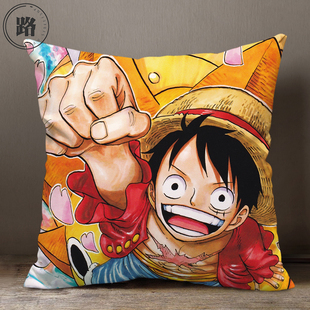 海贼王路飞索隆乔巴周边同款抱枕头来图定制靠垫含枕芯手办礼物