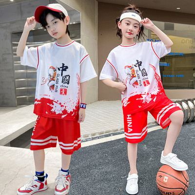 儿童夏季篮球服运动套装短袖球衣