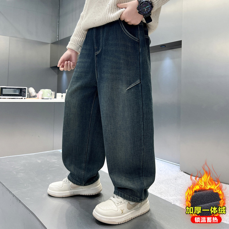 男童冬装裤子秋冬款牛仔裤