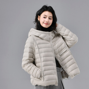 2025冬季新款羽绒服女韩版90鸭绒短款连帽休闲保暖百搭气质外套潮