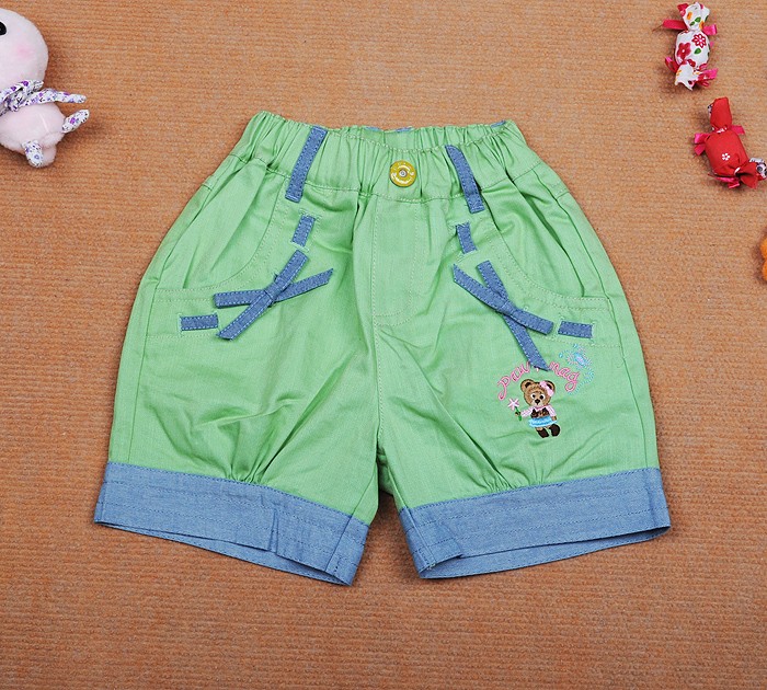 特价清仓小熊女宝宝夏天纯棉休闲短裤 女童中童热裤 童装沙滩裤女