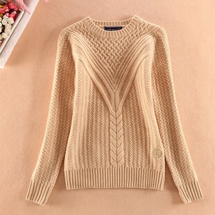 特价清2023秋冬季加厚羊毛衫女士圆领套头毛衣修身百搭保暖打底衫