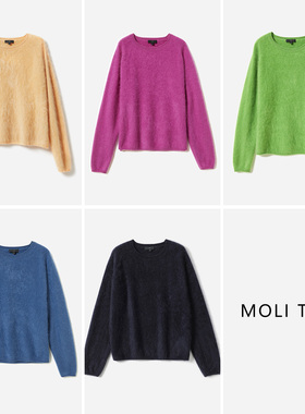 茉莉雅集休闲自带滤镜暖意KVSS全羊绒拉绒针织套衫毛衣WZT06191