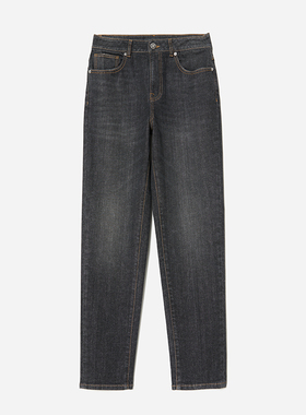 茉莉雅集帅气利落显瘦舒适西班牙棉弹藏线锥形牛仔裤女WKZ06139