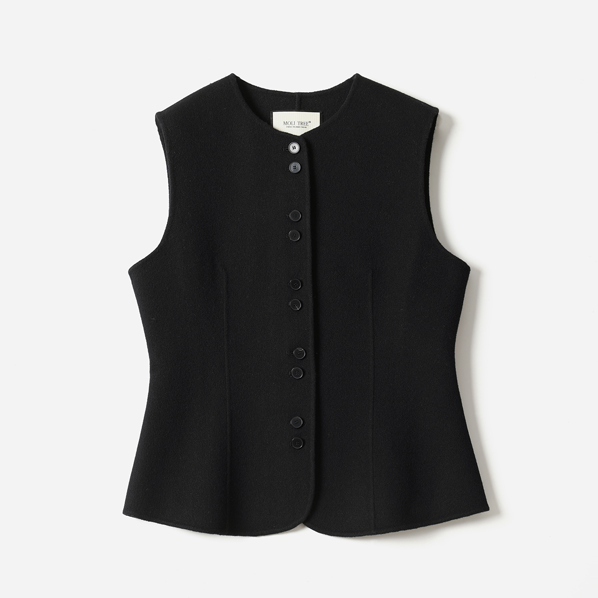 茉莉雅集英伦老钱复古30羊绒70羊毛双面呢收腰马甲女WWT08046