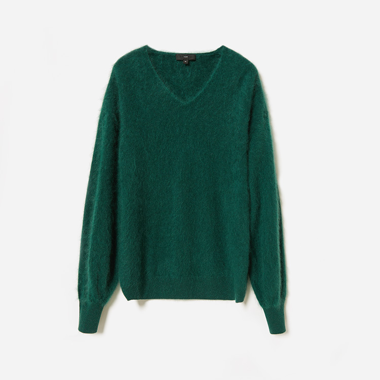 茉莉雅集 柔软丰盈软糯KVSS拉绒全羊绒V领针织套头衫 WZT06325