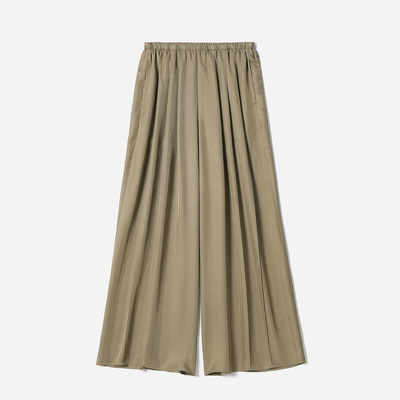 茉莉雅集女王气场松弛感缎面日本全三醋酸裙裤阔腿裤 WKZ07150