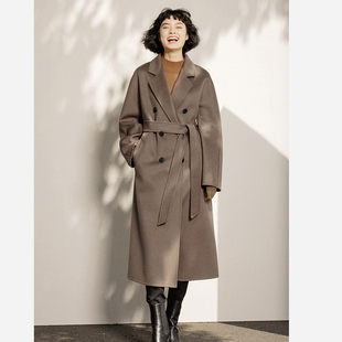 茉莉雅集101801拍卖级110支羊毛羊绒双面呢大衣女 WDY05011