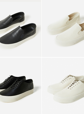 茉莉雅集牛皮柔软羊皮内里圆头一脚蹬经典休闲板鞋 EY06061