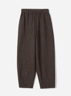 茉莉雅集 老钱风英国羊毛点子纱羊毛真丝松紧腰哈伦裤 WKZ08271