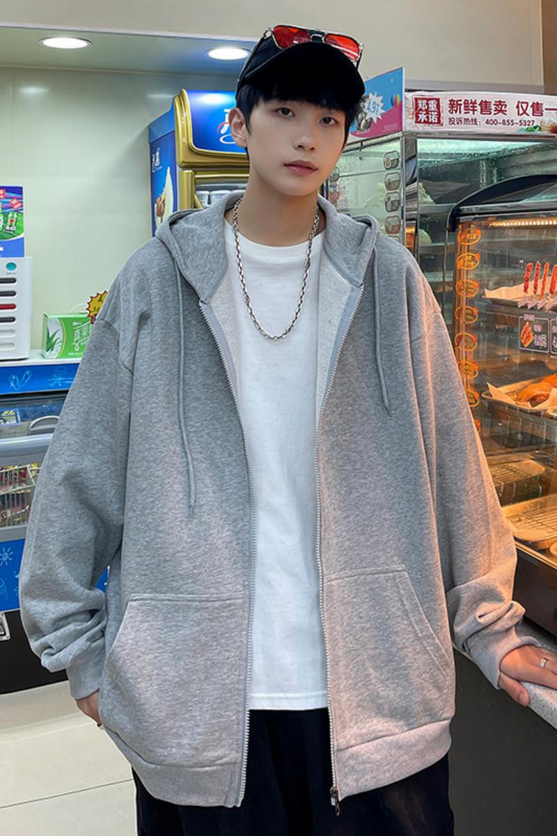 现货光板二开GSY9916-特P33开衫卫衣男士春秋款宽松休闲连帽男生,男装卫衣,电商D310B