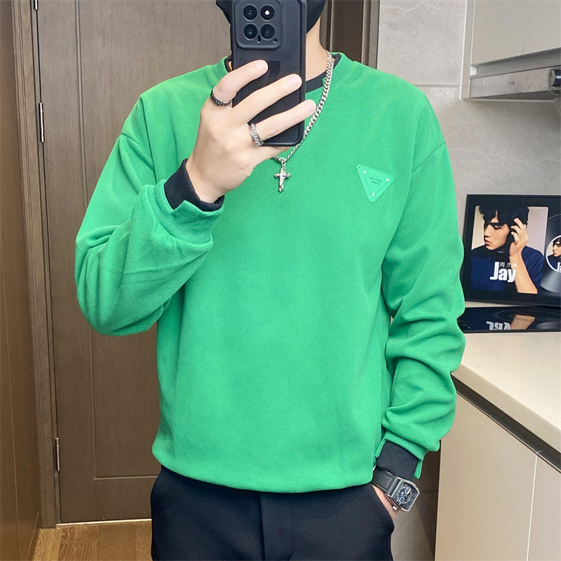 71561-特P45秋冬季修身卫衣男士时尚百搭圆领拼接撞色长袖t恤潮,男装卫衣,电商D310B