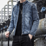 JK1823-P100美式复古水洗做旧连帽牛仔夹克外套男宽松牛仔，男装夹克，电商D310B