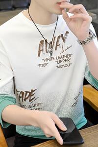 71618-P30短袖T恤春夏圆领T恤男士七分袖卫衣图片