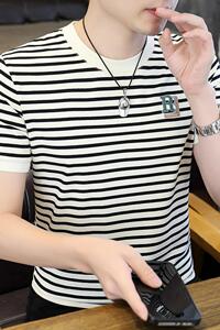 84158-P35夏季新款圆领T恤男短袖打底衫图片