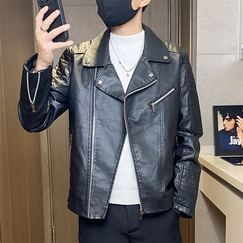 JK713-特P90皮皮衣春秋新款男式翻领机车皮夹克男外套,男装皮衣,电商D310B