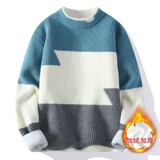 83929加绒-P65毛衣男秋冬季新款加绒加厚保暖青少年潮流针织衫，男装针织衫/毛衣，电商D310B