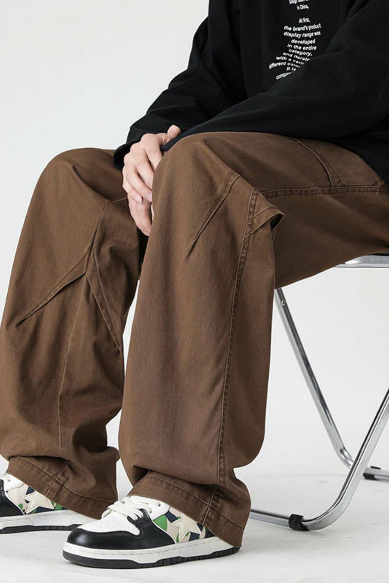 GSY5076-特P55纯棉水洗休闲裤美式高街宽松直筒阔腿长裤男,男装休闲裤,电商D310B