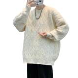 78266-特P50秋冬新款休闲毛衣男长袖针织衫港风宽松毛衣打底衫，男装针织衫/毛衣，电商D310B
