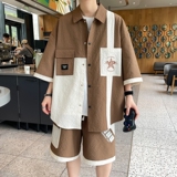 84319-特P55潮风套装上衣短裤工艺中风两件套中风格民族套装，男装休闲套装，电商D310B