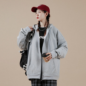 得物二开GSY9916-特P33纯色开衫卫衣男女oversize宽松宽松外套图片