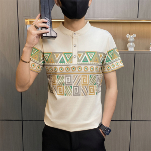 PL114-P35男士短袖t恤翻领polo衫潮流韩版纯棉半袖体恤潮牌男装图片