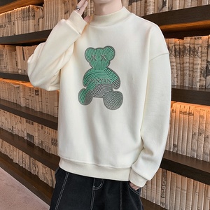 75620-P60加绒卫衣男2023新款潮流加厚奥粒绒保暖上衣服秋冬男生图片