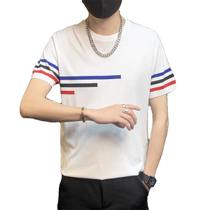 1972-P58社会小伙冰丝短袖t恤男士夏季圆领针织衫毛衣透气体恤图片