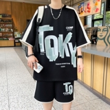 84354-特P50港风夏季新款个性印花潮牌休闲运动套装，男装休闲套装，电商D310B