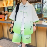TZ24320-特P60风潮高级感短袖衬衣休闲短裤青少年运动套装，男装休闲套装，电商D310B