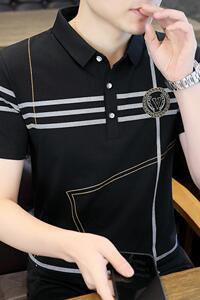 84013-P35春秋新款短袖T恤男休闲打底衫图片