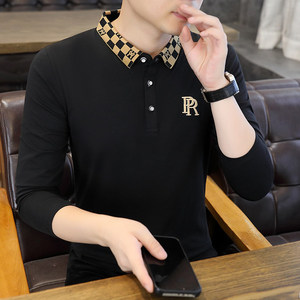 84095-P38 夏季翻领T恤男宽松长袖衫图片